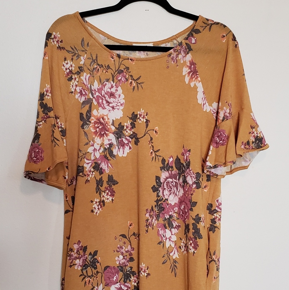 Mustard floral dress